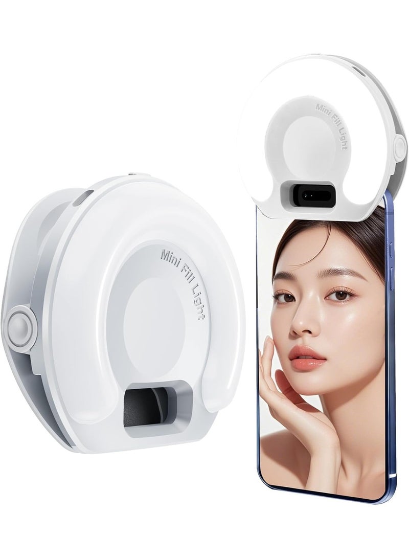 Highdas Portable Ring Light for Phone，3 Color Modes Clip On LED Light，Selfie Light for iPhone & Webcam，Adjustable Phone Light Clip for Video Recording, Content Creator,Vlog，Makeup & Video Calls - Image 1